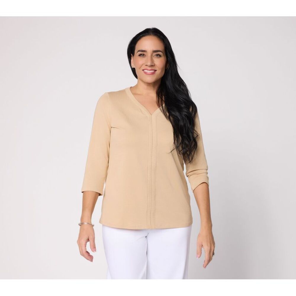 Denim & Co. Women's Top Plus Sz 1X Make Your Selection: Essentials Brown A715799